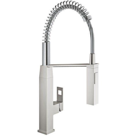 Grohe – Mitigeur évier 31395DC0 – Finition supersteel – Hauteur 547 mm – Douchette extractible – Angle de pivotement 140° – Montage mono-trou (1/10)