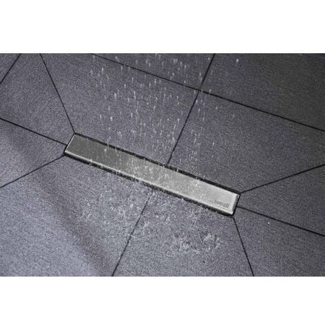 wedi Barrette de finition pour évacuation linéaire Fundo Riolito neo - inox - L. 80 cm