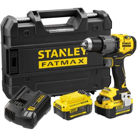 Stanley – Perceuse visseuse à percussion 80 Nm 18V avec 2 batteries 4Ah – Moteur Brushless pour perçage dans béton – SKU SFMCD726M2TQW (1/5)