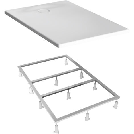 VitrA Receveur acrylique ultra-plat LEAF 120x80cm Blanc texturé, PN 24, classe C + set de pieds (1/5)