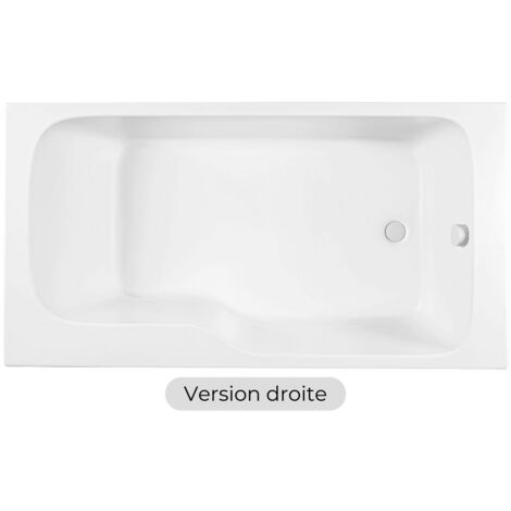 Baignoire bain douche JACOB DELAFON Neo, version droite Blanc brillant 170  x 70/90