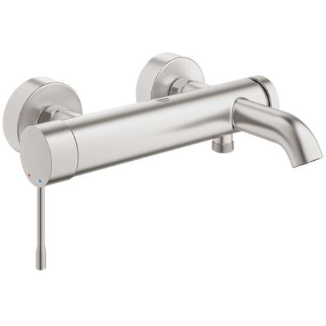 Mitigeur de douche monocommande mural – Finition SuperSteel – Inverseur automatique – GROHE SilkMove – 33624DC1