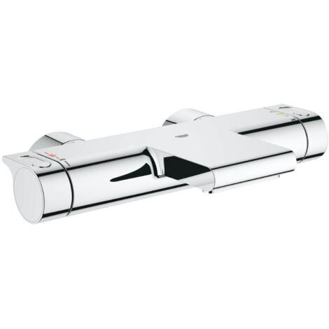 Mitigeur thermostatique bain/douche – Finition chrome éblouissant – Montage mural apparent – Technologie GROHE CoolTouch