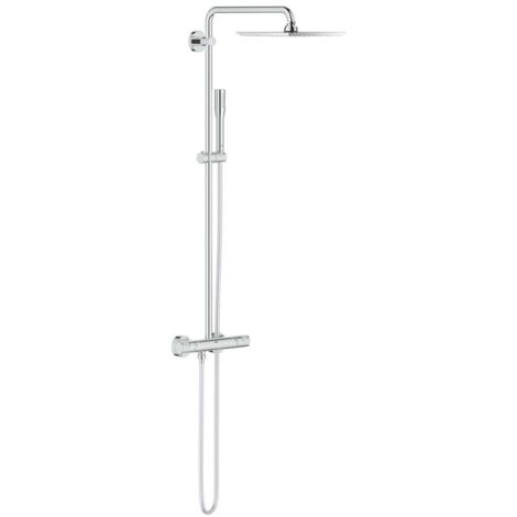 Grohe – Colonne de douche thermostatique 230mm avec mitigeur – Pommeau rain 1 jet – Bras orientable 450mm – Flexible VitalioFlex 1750mm – 26365000