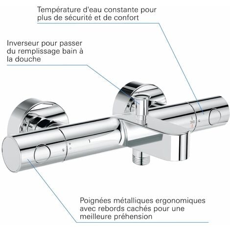 GROHE Precision Get Mitigeur thermostatique Bain / Douche 1/2 Chromé 34774000