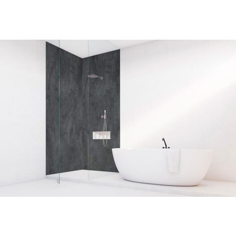 Roth – Panneau mural de douche VIPANEL noir 100x255cm – Aluminium composite étanche – Résistance aux températures – 1420000030 (1/4)