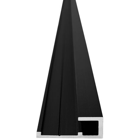 Roth – Profilé de finition extérieure 255 cm pour panneaux VIPANEL 3 mm – Finition noir – Pour chantiers humides – Résistant aux intempéries
