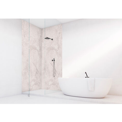 Roth – Panneau décoratif mural en aluminium composite – Marbre rosé finition velours – 150 x 255 cm – Étanchéité et résistance thermique