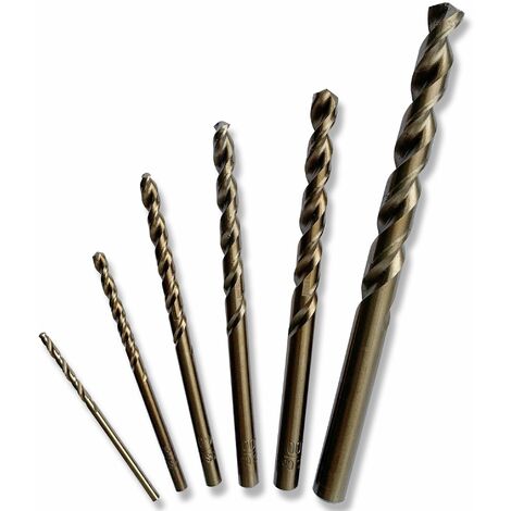 Acboor Foret Metal, 6 Pièces HSS Jeu de Meche Bois à 1/4 Tige Hexagonale  Set Robinet de Foreuse de Combinaison HSS Bit M3-M10 Filetage Métrique  Drill pour Bois fer Aluminium Argent 