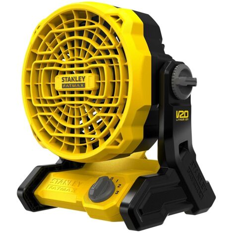 Stanley – Ventilateur sans fil 18V 1100 m³/h – 3 vitesses réglables – Angle de rotation 150° – SFMCE001BXJ