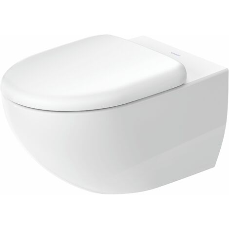 Duravit – WC suspendu Rimless avec abattant SoftClose en céramique blanc – Évacuation horizontale – Dimensions 365x575mm – Volume de chasse 4,5L – 45720900A1