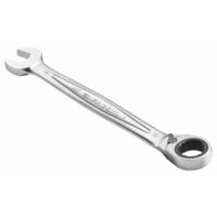 Facom – Clé mixte à cliquet 14 mm – Longueur 190 mm – Double terminaison – Finition chrome satiné – Pour espaces confinés