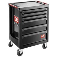 Facom – Servante d'atelier roulante 6 tiroirs noire – Charge max 30kg par tiroir – Plan de travail polypropylène 800kg – Roues pivotantes 125mm