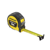Stanley – Mètre déroulant 3 m x 19 mm – Boîtier bimatière – Revêtement Blade Armor – Portée 2,7 m sans décrochage – Impression double pour lecture facile