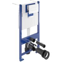 Villeroy & Boch – Bâti-support WC sol-mur avec plaque de déclenchement 3/6L – Cadre rigide avec cornières de renfort – Pieds réglables sans outils – Réservoir isolé