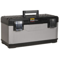 Stanley – Boîte à outils bimatière 66 cm – Métal et polypropylène – Cadenassable – Charge max 28 kg – Système de rangement vertical