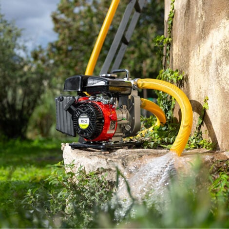 Motobomba para extraer y mover agua, 79cc, 2,6cv, caudal máxima caudal 12m3/h - altura máxima bombeo 18m -  GREENCUT GWP200X