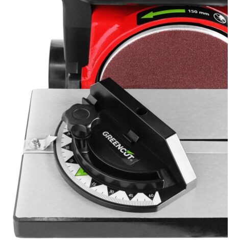 Lijadora de banda eléctrica LJ400C, potencia 400W, tensión 240V, velocidad cinta 7.35m/s, inclinación cinta 90º, inclinación mesa 45º - Greencut