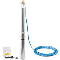 Bomba de agua sumergible para pozo con motor de 1900W, 2.6cv, 16 turbinas, capacidad bombeo hasta 8.8m3/h, altura máxima bombeo 103m - Greencut BAS190C