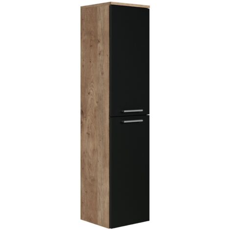 Columna de baño Saturnus 35 x 35 x 130 cm - Roble castaño con ne (1/3)