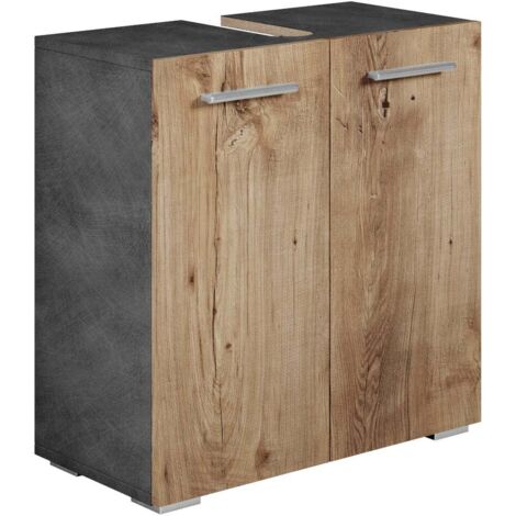 Mueble bajo lavabo Jupiter 60 x 30 x 60 cm - Roble castaño con g