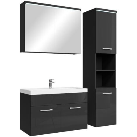 Badplaats Conjunto de muebles de baño Paso 80 x 40 cm - Negro Al