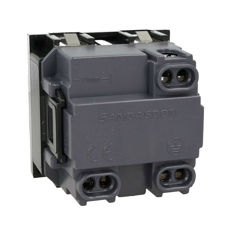 Presa Schuko Doppia Con Coperchio - IP44 - Colore Grigio/Grafite - 182-08-DV - Serie KOALA - ABS Certificato CE - 2