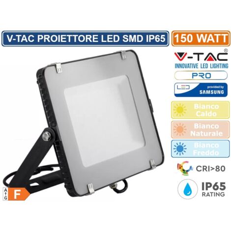 V-TAC PRO Faro LED SMD Chip Samsung 150W Colore Nero 4000K IP65 SKU 476