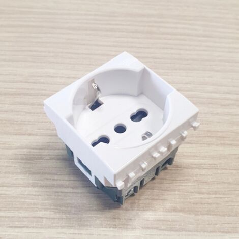 TOT Elettric T2 Presa Schuko 3.0 16A 250V Bianca Compatibile Vimar TOT614B