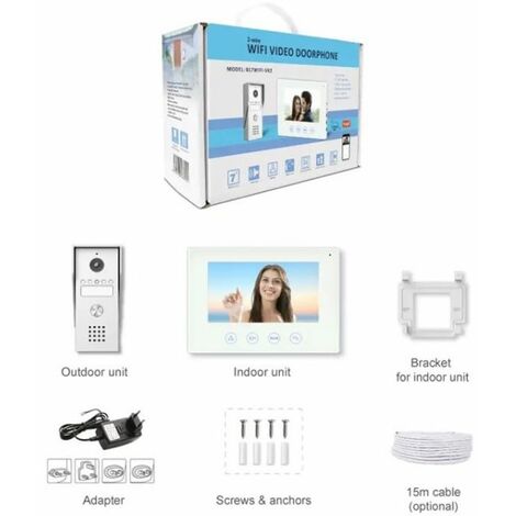Kit Videocitofono Villa Monofamiliare Smart Monitor 7'' Wireless 2 Fili APP  Smart Life Tuya