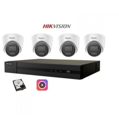 Kit videosorveglianza IP Hikvision Nvr POE 4 Canali 4 telecamere dome 2mpx 500GB (1/5)