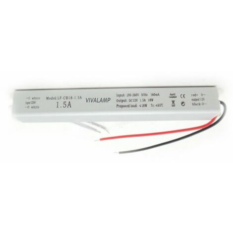 Trasformatore led 24w Alimentatore Led 12v DC 1,5A Per Striscia e Lampadine Driver