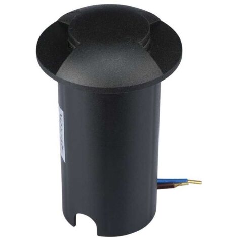 V-TAC VT-1161 Faretto calpestabile led segnapasso interrato led 1W 2 fasci bianco caldo 3000K rotondo in alluminio nero IP67 - sku 211466