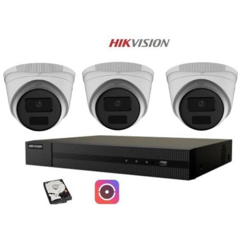 HIKVISION KIT VIDEOSORVEGLIANZA IP POE 4 CANALI 3 TELECAMERE DOME 4 MPX 1TB (1/4)
