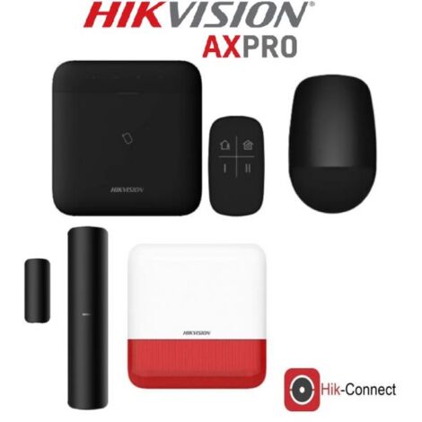 KIT ALLARME 96 ZONE HIKVISION 4G AXPRO BLACK GSM ANTIFURTO CASA SENZA FILI SIRENA WIRELESS APP