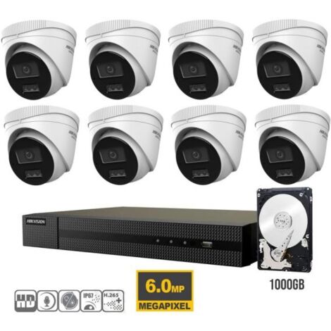 KIT VIDEOSORVEGLIANZA IP POE HIKVISION NVR 16 CANALI POE 8 TELECAMERE DOME 6 MPX HDD 1TB (1/2)