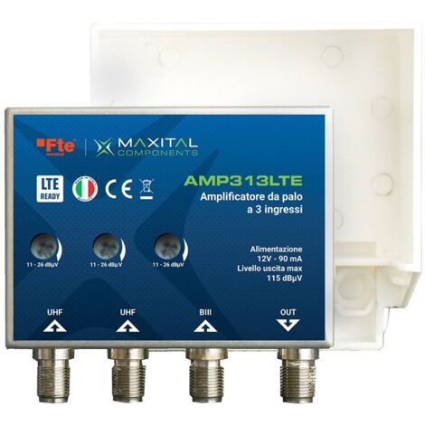 Amplificatore da palo FTE 3 Ingressi VHF/UHF/UHF