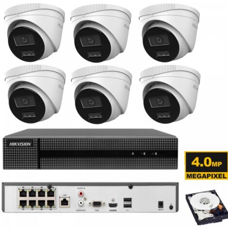 KIT videosorveglianza ip POE Hikvision Nvr 8 canali 4K 6 telecamere 4 MP Smart Hybrid microfono hdd 1TB (1/3)