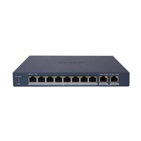 Switch Poe 8 porte Gigabit 2 Uplink Gigabit distanza trasmissione fino a 300mt