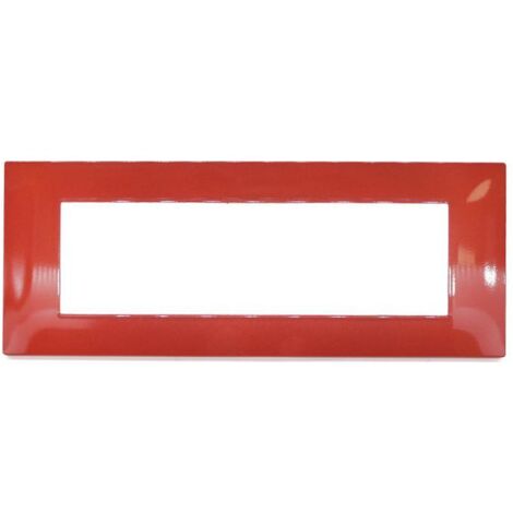 Placca 7 posti VIMAR Plana ROSSO Corallo V6007-15 Compatibile