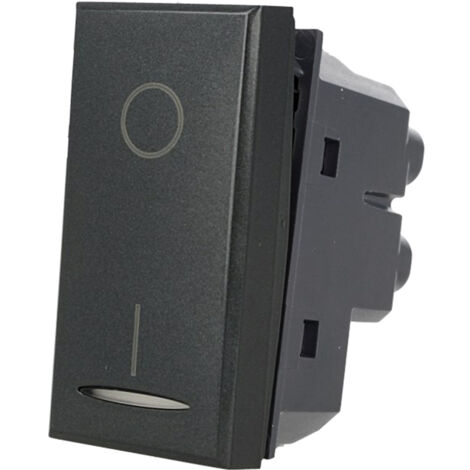 Interruttore 2P 16A Bipolare 0-1 Nero Antracite Compatibile con Bticino Axolute SD20002