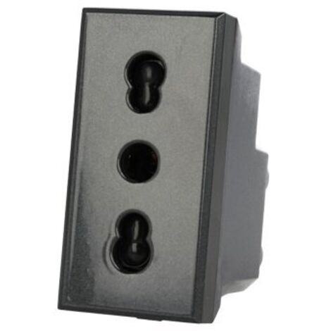 Presa Bipasso 2P+T 10/16A Nero Compatibile Bticino Axolute
