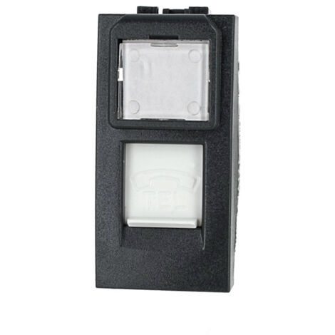 Presa Telefonica RJ11 Nero Con Coperchio Compatibile Bticino Living SD89580 (1/3)