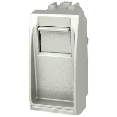 Presa Telefonica RJ11 Silver Tech Con Coperchio Compatibile Bticino Living (1/3)
