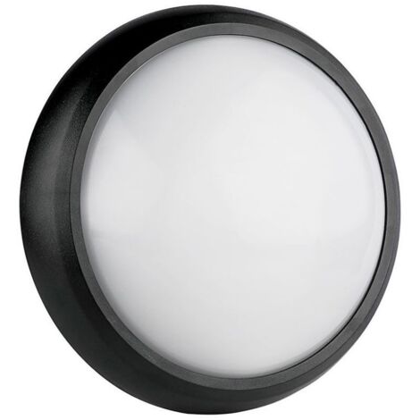 Lampada LED 8W bianco freddo 6000K tonda corpo nero waterproof IP66