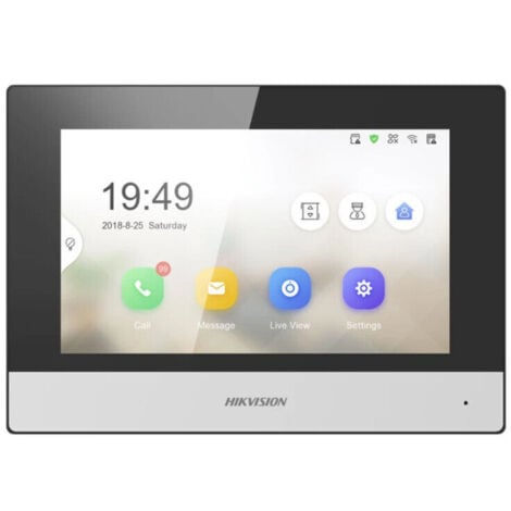 Hikvision DS-KH6320-WTE1 Monitor Display interno 7" Touch Screen Intercom POE