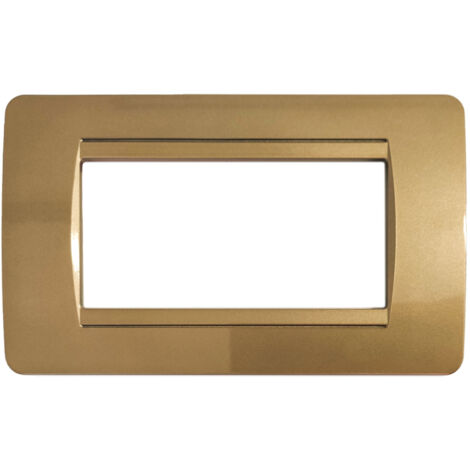 Legrand Bticino – Piastra Quadra 4 Moduli In Metallo Oro, Finitura Fredda (86x142 Mm)