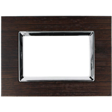 Placca Elegance 3M 4M 6M Compatibile Bticino Matix Legno Scuro,3 POSTI (1/3)