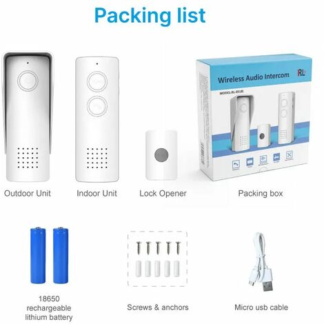 Campanello Senza Fili H8 Bianco – Citofono Vocale Bidirezionale Con Portata 1000 Metri E Batteria 2000 MAh