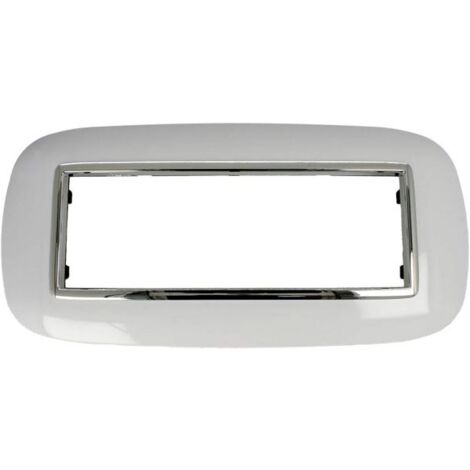 Placca Oval 506 6M Moduli Bianco Compatibile con Bticino Axolute